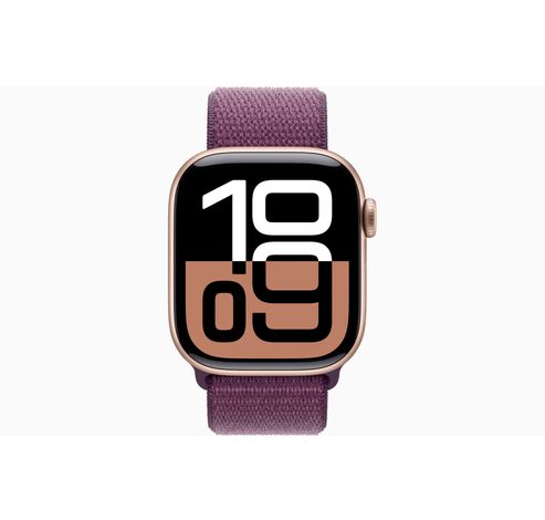 Apple Watch Series 10 GPS + Cellular 46mm Rose Gold Aluminium Case with Plum Sport Loop  Apple