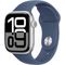 Apple Watch Series 10 GPS + Cellular 42mm Silver Aluminium Case with Denim Sport Band - S/M 