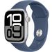 Apple Apple Watch Series 10 GPS + Cellular 42mm Silver Aluminium Case with Denim Sport Band - S/M