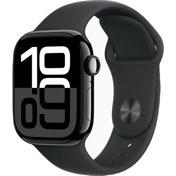 Apple Apple Watch Series 10 GPS 42mm Jet Black Aluminium Case with Black Sport Band - S/M