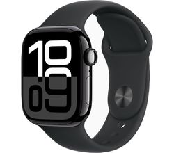 Apple Watch Series 10 GPS + Cellular 42mm Jet Black Aluminium Case with Black Sport Band - M/L Apple