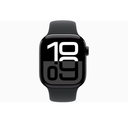 Apple Watch Series 10 GPS + Cellular 42mm Jet Black Aluminium Case with Black Sport Band - M/L  Apple