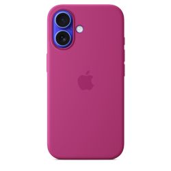 Siliconenhoesje met MagSafe voor iPhone 16 - Fuchsia Apple