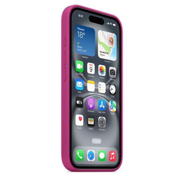 Siliconenhoesje met MagSafe voor iPhone 16 - Fuchsia 