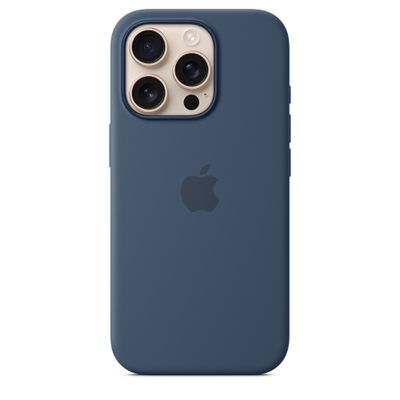 Siliconenhoesje met MagSafe voor iPhone 16 Pro - Denim Apple