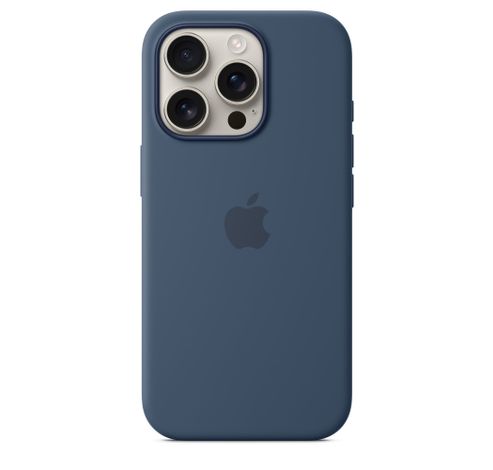 Siliconenhoesje met MagSafe voor iPhone 16 Pro - Denim  Apple