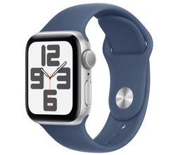 Apple Watch SE 2024 GPS 40mm Silver Aluminium Case Denim Sport Band S/M Apple