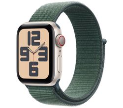 Apple Watch SE 2024 GPS + Cellular 40mm Starlight Aluminium Case Blue-Green Sport Loop Apple