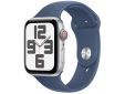 Apple Watch SE 2024 GPS + Cellular 44mm Silver Aluminium Case Denim Sport Band S/M