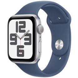 Apple Apple Watch SE 2024 GPS 44mm Silver Aluminium Case Denim Sport Band M/L