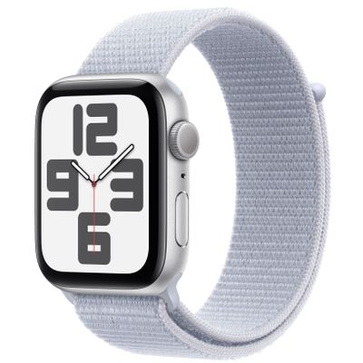 Apple Watch SE 2024 GPS 44mm Silver Aluminium Case Morning Blue Sport Loop Apple