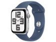 Apple Watch SE 2024 GPS 44mm Silver Aluminium Case Denim Sport Band S/M