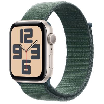 Apple Watch SE 2024 GPS 44mm Starlight Aluminium Case Blue-Green Sport Loop Apple