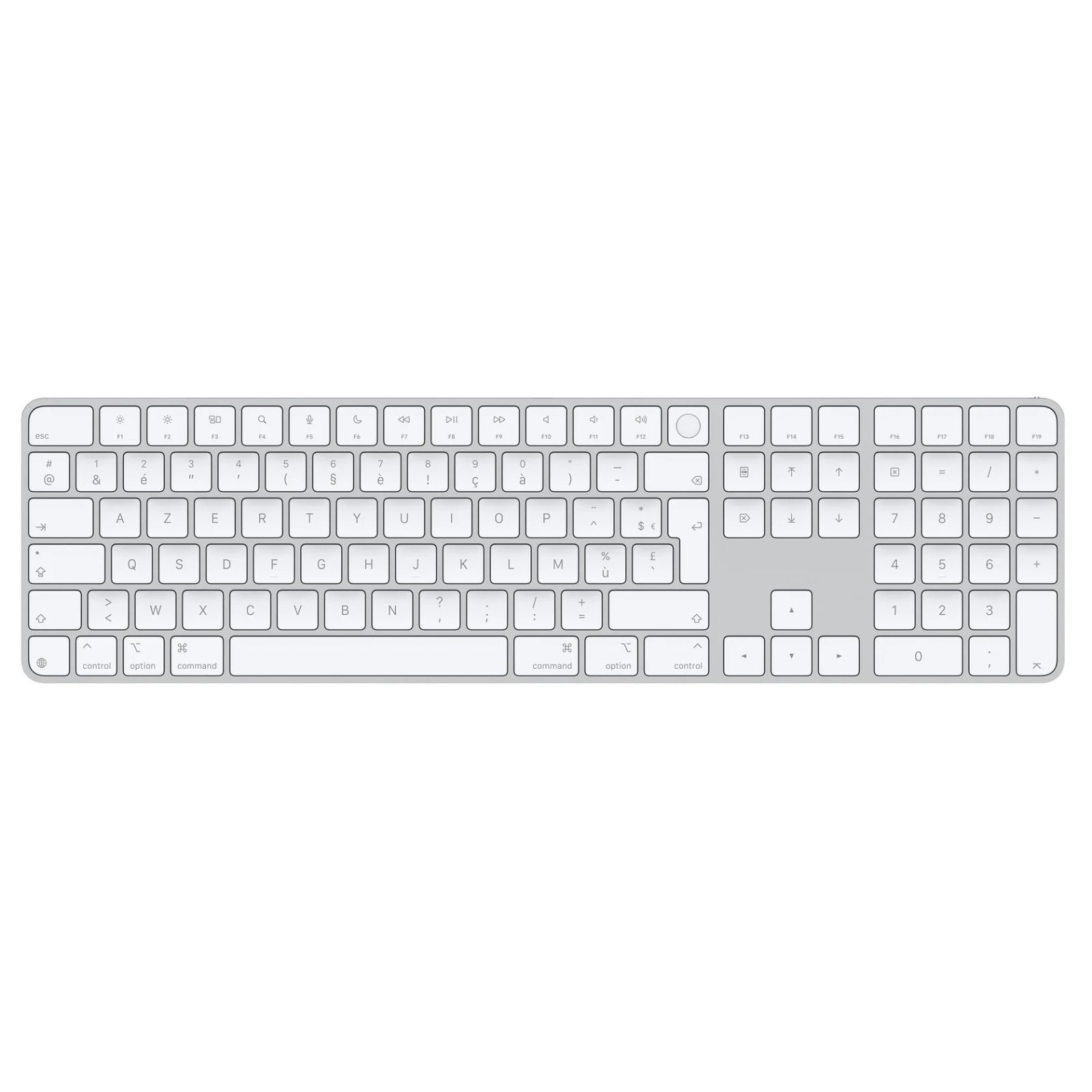 Magic Keyboard (USB-C) met Touch ID en numeriek toetsenblok Azerty Witte toetsen