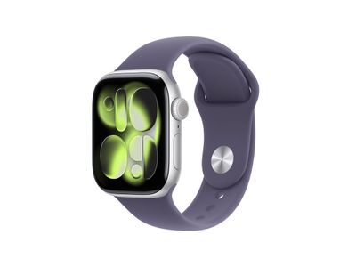 Apple Watch Series 11 GPS + Cellular 42mm Silver Aluminium Case with Purple Fog Sport Band - M/L