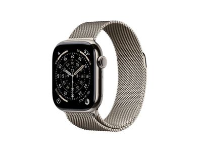 Apple Watch Series 11 GPS + Cellular 42mm Natural Titanium Case with Natural Milanese Loop
