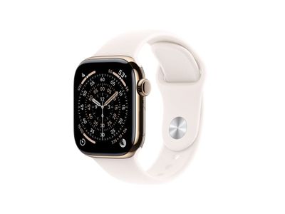 Apple Watch Series 11 GPS + Cellular 46mm Gold Titanium Case with Light Blush Sport Band - M/L