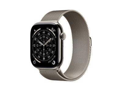 Apple Watch Series 11 GPS + Cellular 46mm Natural Titanium Case with Natural Milanese Loop - S/M