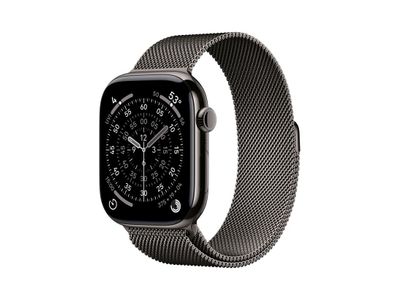 Apple Watch Series 11 GPS + Cellular 46mm Slate Titanium Case with Slate Milanese Loop - S/M