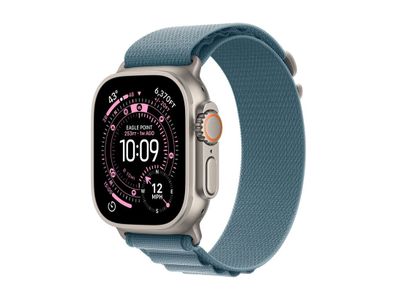 Apple Watch Ultra 3 GPS + Cellular 49mm Natural Titanium Case with Light Blue Alpine Loop - Small