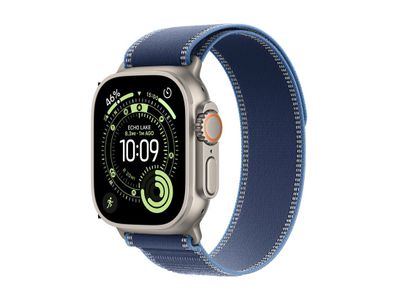 Apple Watch Ultra 3 GPS + Cellular 49mm Natural Titanium Case with Blue/Bright Blue Trail Loop - M/L