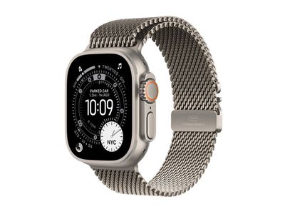 Apple Watch Ultra 3 GPS + Cellular 49mm Natural Titanium Case with Natural Titanium Milanese Loop - Large