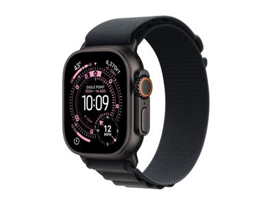 Apple Watch Ultra 3 GPS + Cellular 49mm Black Titanium Case with Black Alpine Loop - Medium