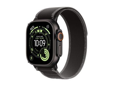 Apple Watch Ultra 3 GPS + Cellular 49mm Black Titanium Case with Black/Charcoal Trail Loop - S/M