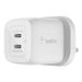 Belkin BOOSTCHARGE PRO 2-poorts USB-C® GaN-wandlader met PPS (45 W) WCH011vfWH