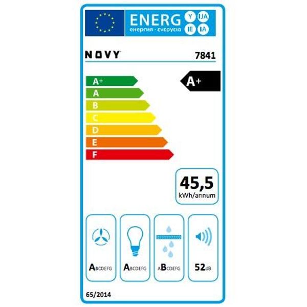 7841 Hotte murale Vision 120cm verre blanc 