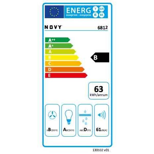 6812 Pureline Compact 90 cm zwart led Novy