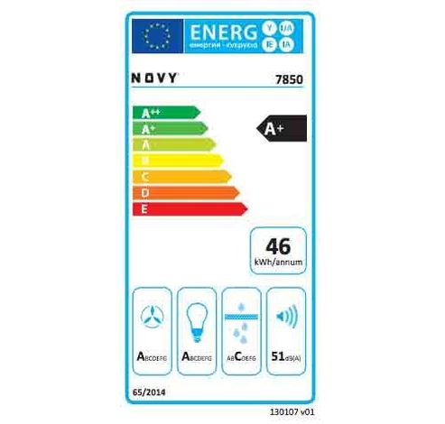 7850 Wandkap Vision 75cm zwart glas  Novy