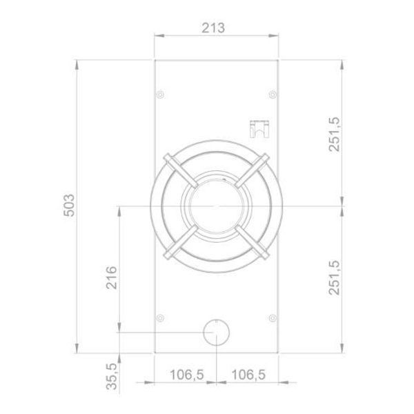 56004 Azuma Top zwart 30 cm 1 zone 5kW 