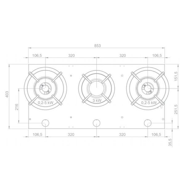 56008 Cusin Top zwart 90 cm 3 zones 