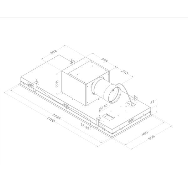 6940 Pureline Pro 120 cm stainless steel Novy