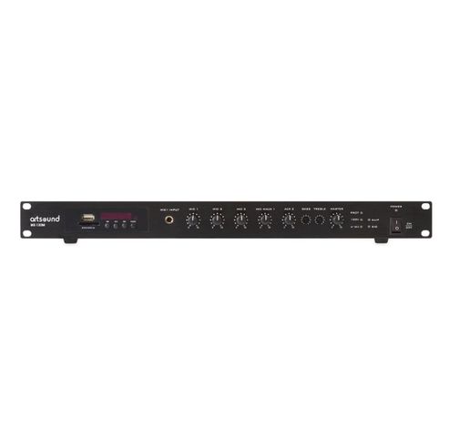 MX-120M mengversterker met muziekbron 19" 1U 100V 120W  ArtSound