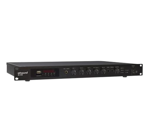 MX-120M mengversterker met muziekbron 19" 1U 100V 120W  ArtSound