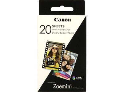 20 vel ZINK fotopapier (5x7,6cm)