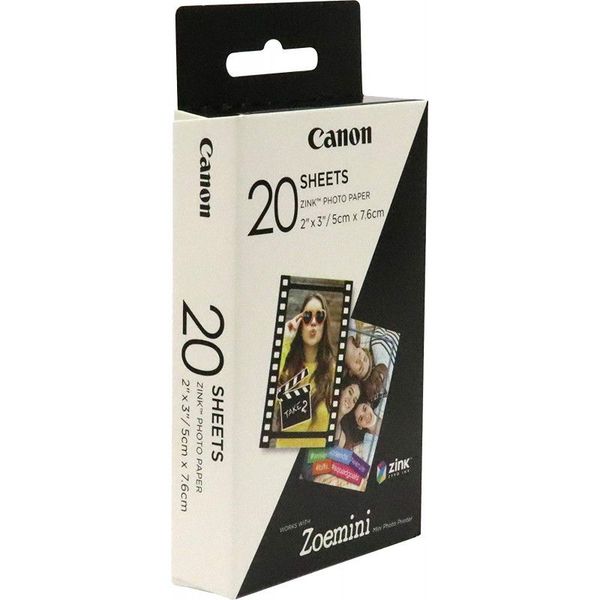 20 vel ZINK fotopapier (5x7,6cm) 