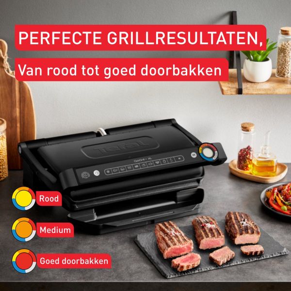 Tefal GC727810 Optigrill+ XL GC7278 Intelligente Contactgrill 2000W Zwart