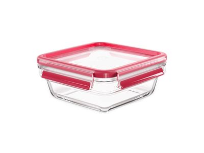 Masterseal bewaardoos glas vierkant 0,8L Rood