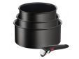 Ingenio Unlimited L7639102 Set van 3 steelpannen 16/18/20cm + afneembare handgreep - Inductie