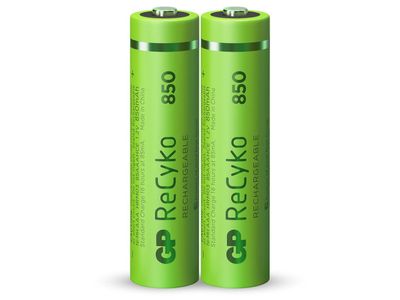 AAA batterij Oplaadbaar GP NiMH 850 mAh ReCyko 1,2V 2 stuks