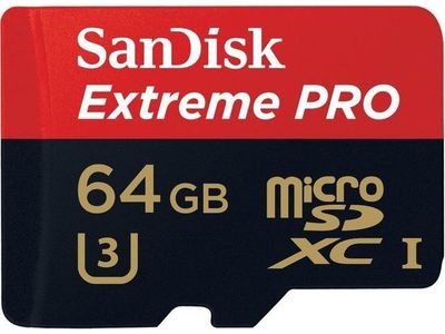microSDXC 64GB Extreme Pro,95MB/s Class 10, UHS-I