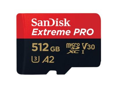 MicroSDXC Extreme Pro 512GB 200/140 MB/s A2 V30 dl 2