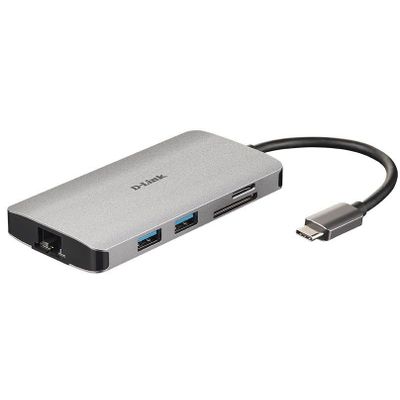 8-in-1 USB-C Hub met HDMI/Ethernet/Kaartlezer/Stroomvoorziening DUB-M810  D-Link