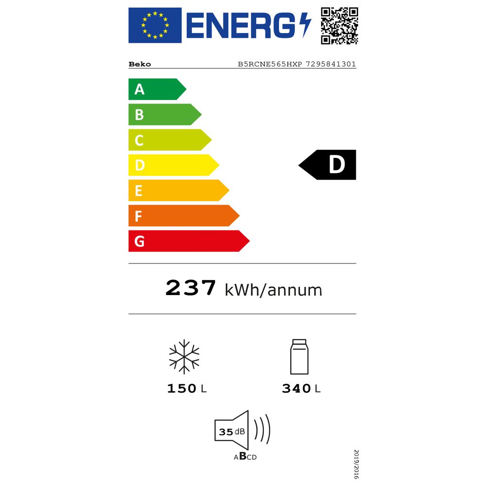 Beko Koelkast vrijstaand B5RCNE565HXP