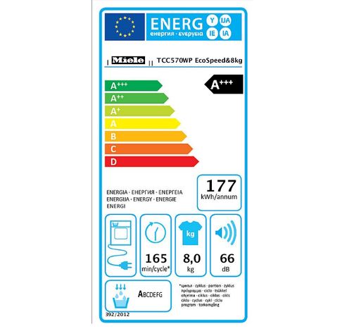 TCC 570 WP Wash2Dry & Ecospeed  Miele