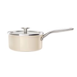 KitchenAid Enamel steelpan 20cm m/deksel Almond Cream 