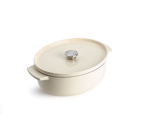 Fonte cocotte ovale 30cm Crème  KitchenAid